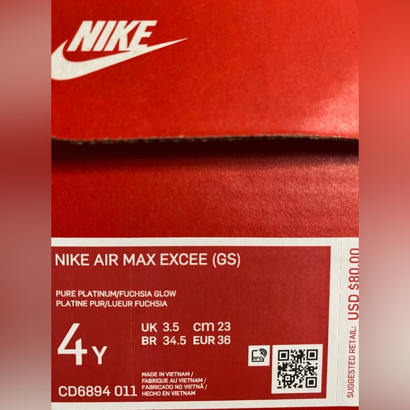 Pink and Purple Nike Airmax Excee sz4 - Picture 11 of 11